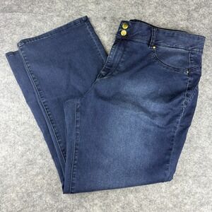 IMAN‎ Women's Plus Size 20W Dark Denim Straight Pant Stretch 5-Pocket Jeans